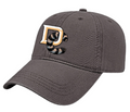 Charcoal color Davie Crocketts hat with DC and a raccoon forming the C